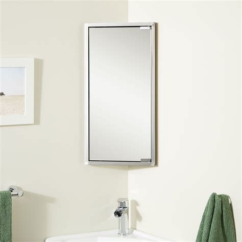 kugler stainless steel corner medicine cabinet with mirror|Wall Mount Corner Medicine Cabinet with Mirror, .